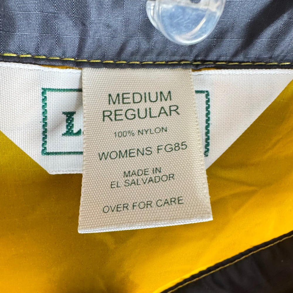 LL Bean Womens M Yellow Nylon Riptstop 1/4 Zip Pullover Windbreaker Jacket VTG - Picture 6 of 10